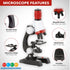 AmScope-ETXWJ04 IQCREW 100X-1200X LED Kids Beginner Microscope Toy Set + Slides Preparation Kit...
