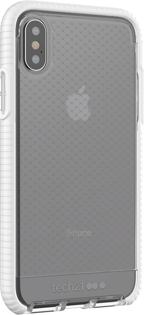 Tech21 Evo Check Slim Fit Case for iPhone X/XS - Clear White, Wireless & Heavy Duty Protection...