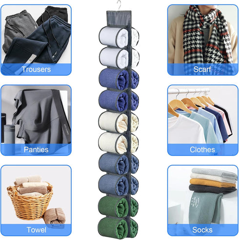 2-Pack Hanging Legging Organizer - Legging Storage Organizer, Legging Organizer for Closet, Hanging Closet Organizer, Install Behind The Door, War...