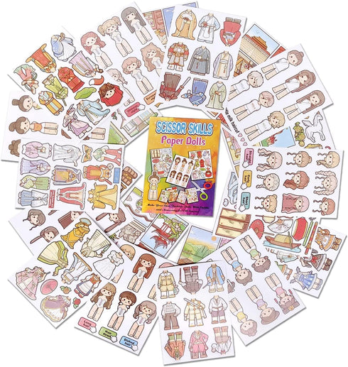 SuperPeak Scissor Skills Sticker Activity Books,Road Trip Activities for Kids,Paper House Stickers Cut and Paste Workbooks for Kids Ages 4-8,20Pag...