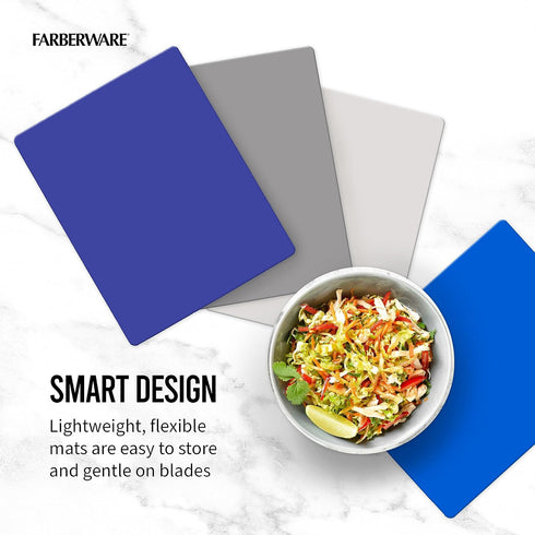 Farberware Flexible Kitchen Cutting Mat Set - Made in the USA - Cross-Contamination Prevention, 11x14 Inches, Non-Slip Design - Easy-Care Kitchen ...