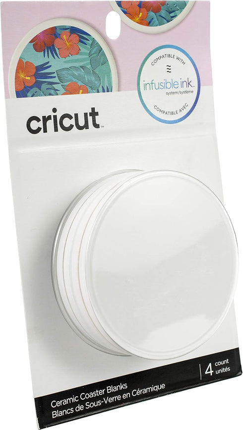 Cricut 2006582 Coaster Blanks, Ceramic Infusible Ink, White...