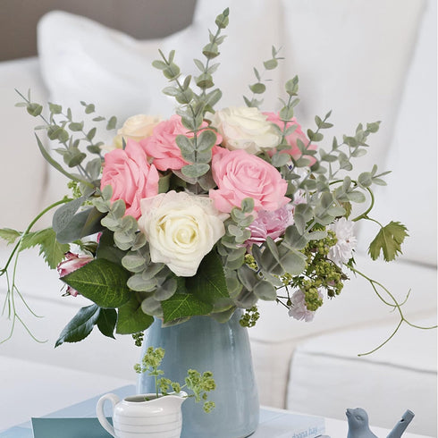 36pcs Artificial Eucalyptus Leaves Stems Real Grey Green Touch Leaf Branches for Home Office Flowers Bouquet Centerpiece Wedding Decoration...