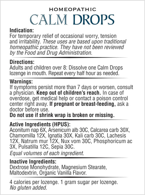 Homeopathic Calm Drops, 30 LOZENGES (Pack of 3) by Historical Remedies...