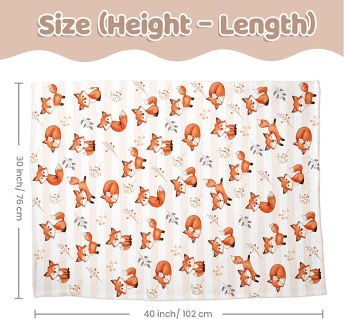 SANDJEST Fox Baby Blankets for Girl Boy - 30 x 40 Minky Blanket with Double Layer Dotted Backing for Infant Nursery Newborn Toddler...
