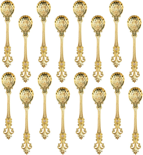 Yarlung 16 Pack Mini Coffee Spoons, 4.5 Inch Demitasse Vintage Spoon for Espresso, Tea, Dessert, Condiments, Gold...