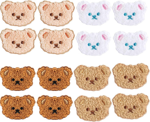 16 Pcs Cartoon Bear Embroidery Patches, Cute Bear Patches for Clothing, Embroidered Sew Applique Repair Patch Jean Patches, Sew On/Iron On Patches...