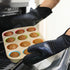 HOMWE Extra Long Professional Silicone Oven Mitt, Oven Mitts with Quilted Liner, Heat Resistant Pot Holders, Flexible Oven Gloves, Black, 1 Pair, ...