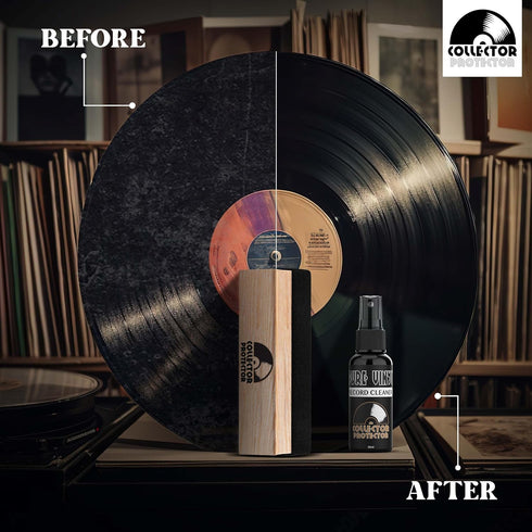 Vinyl Record Cleaning Kit - Vinyl Cleaner for Records, includes Soft Velvet & Carbon Fiber Record Cleaning Brush, Record Cleaning Solution, Microf...