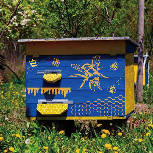 Bee Stencils for Painting on Wood, Honey Bee Honeycomb Stencils for Crafts Reusable Wood Burning Drawing Art Queen Bee Paint Stencils and Patterns...