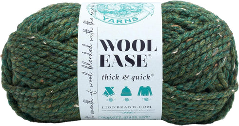 Lion Brand Yarn Wool-Ease Thick & Quick Yarn, Soft and Bulky Yarn for Knitting, Crocheting, and Crafting, 1 Skein, Kale...