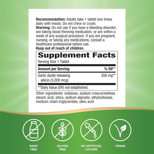 Nature's Way Premium Herbal Garlicin Cardio, 350 mg per serving, 180 Count...
