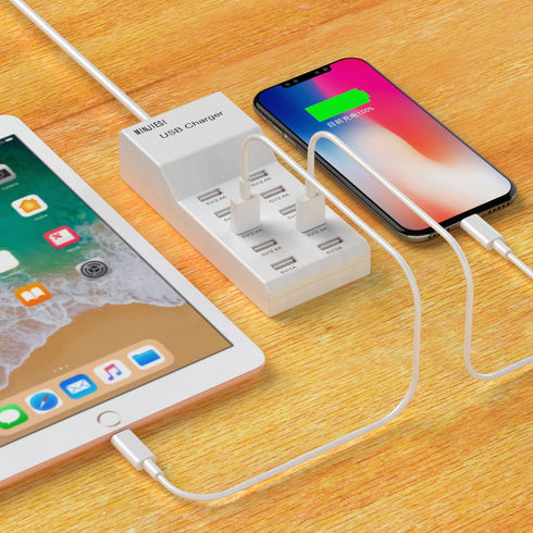 USB Charging Stations 50w10A 10 Ports Multiple Charging Block/Power USB Strip for iPhone Android Smartphone Tablet Smart Watch AirPods Samsung and...