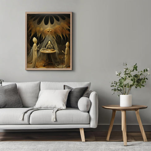 Posterizer 1 pcs-strange alien cult-sci-fi art-Abstract & Modern Art-Fantasy & Fiction Art-Gift for Art Lovers-Decor for Home & Office- UNFRAMED W...