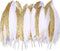 BABEYOND 42 Pcs 1920s Gatsby Gold Dipped Feather Natural Décor Glitter Feather for 20s Party Decoration Wedding Decoration (White & Gold)...