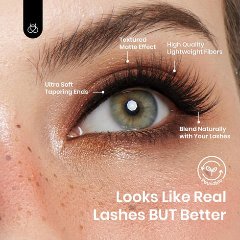 Beetles Easy Lashes Easy Trio Lash Clusters False Eyelashes Animal Magic A Pair of Mixed Super Natural Wispy Fluffy Lashes for Women Eyelash Exten...