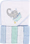 Luvable Friends Unisex Baby Hooded Towel with Five Washcloths, Elephant Bath, One Size...