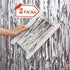 2 Pcs Silver Metallic Tinsel Foil Fringe Curtains Backdrop, 3.28 ft x 6.56 ft Streamers for Birthday Wedding Engagement Bachelorette Party Photo B...