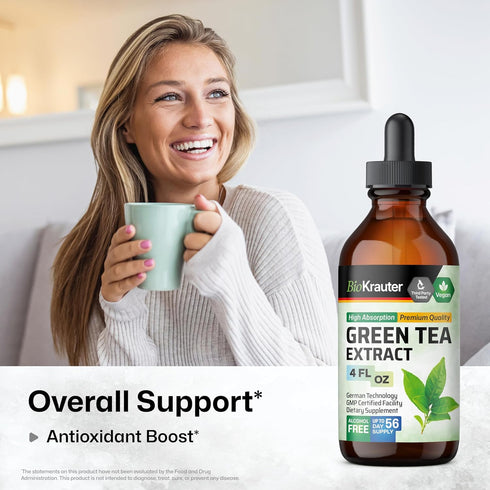 Green Tea Extract Tincture - Organic Green Tea Supplements with EGCG - Antioxidant Source - Immune Support Supplement - Alcohol and Sugar Free - V...