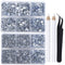 LPBeads 6400 Pieces Hotfix Rhinestones Clear Flat Back 5 Mixed Sizes Crystal Round Glass Gems with Tweezers and Picking Rhinestones Pen...