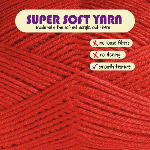 Acrylic Yarn for Crocheting & Knitting - Crochet Yarn for Crocheting, Knitting Yarn, Soft Yarn for Crocheting, 370 Yards Yarn for Knitting, Crafts...