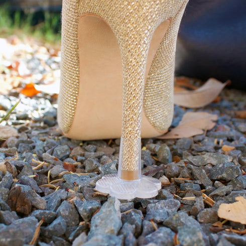 GoGoHeel STOPPERS Heel Protectors – Clear Heel Covers for High Heels, Stop Sinking on Grass – Made in USA (X-Small, 1 Pair)...