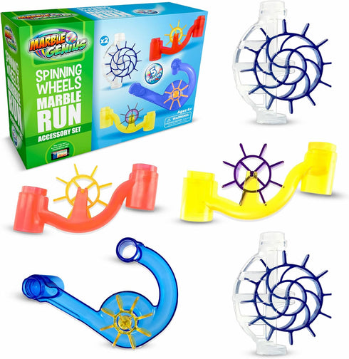 Marble Genius Spinning Wheels Marble Run Accessory Add-On Set (5 Pieces) - Designed to Enhance Your Child’s Problem-Solving Skills While Providing...