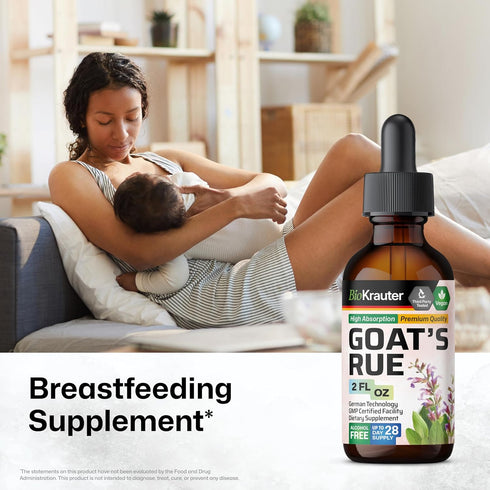 Goats Rue Lactation Supplement Tincture - Natural Lactation Support for Breast Tissue Health & Breast Milk Supply - Vegan, Organic, Alcohol & Suga...