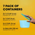 Premium Attached Food Storage Containers, Permanently Attached Plastic Lid, Never Lose & Space Saving Organization (7 Pack)...