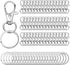 100PCS Swivel Snap Hooks with Key Rings, 50Pcs Key Chain Clip Hooks and 50Pcs Key Rings, Lanyard Lobster Claw Clasps for Keychains Jewelry Art Cra...