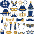 Zonon 24 Pieces Funny Photo Booth Props for Birthday Weddings Graduation Party Supplies Prom Disco Mardi Gras Party Supplies Mix of Hats, Lipstick...