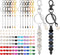 110Pcs Beadable Keychain Bar Set with Colored Beads & A to Z Letter Charms, Beadable Keychains Set Jewelry Making Supplies for DIY Keychain Making...