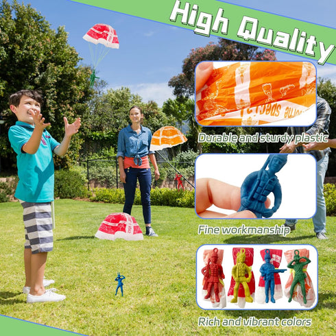 OJYUDD 50 PCS Parachute Toy,Mini Paratroopers Army Parachute Flying Throwing Outside Toys,Tangle Free Throwing Toy Parachute for Toddlers,Party Fa...