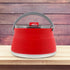 Collapsible Travel Kettle Pot with Lid - 1L Red Portable Water Boiler Tea Maker for Camping Gas Stove...