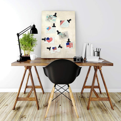 30 Pieces Push Pins Clips, Bulldog Clips with Thumb Tacks for School Artworks Projects on Cork Board, Photos Documents on Bulletin Board, No Holes...