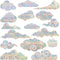 STICKERGURU,16 Pieces Cloud Window Clings - Anti-Collision Window Decals to Save Birds from Window Collisions,Non Adhesive Prismatic Vinyl Window ...