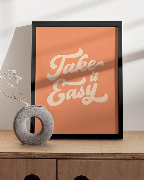 HAUS AND HUES Relax Sign Peach Pictures for Room - Cute Quote Posters & Inspirational Wall Art for Girls | Relax Wall Decor, Take It Easy Poster, ...
