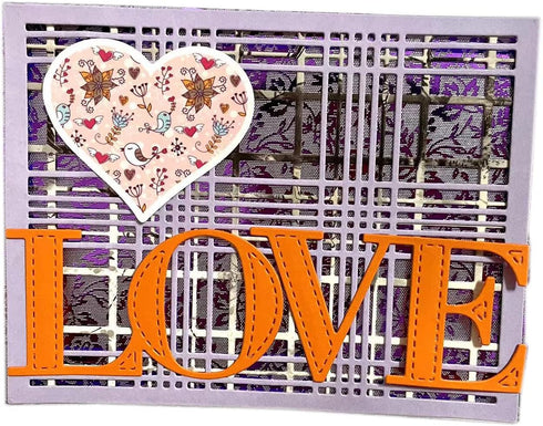 Die Cut Card Making Set of 2 Layering Metal Scrapbooking Cutting-Dies Kit DIY Paper Photo Album Art Craft Embossing Tool (Set of 2 Square Check)...
