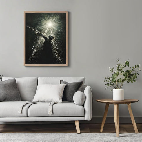 Posterizer 1 pcs-ethereal artwork of a figure embracing light 1-Fantasy & Fiction Art Gift for Art Lovers Living Room Bedroom Decor- unframed wall...