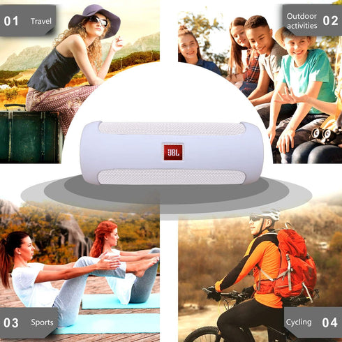LTGEM Silicone Carrying Travel Case for JBL FLIP 5 Waterproof Portable Speaker with Extra Carabiner - White...