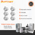 Upgraded WB03T10284 PS2321076 Burner Control Knobs 6 Pack Stainless Steel Finish - Fit for General Electric GE Range/Stove/Oven Knob - Replaces 1373043 AP4346312 AH2321076 EAP2321076