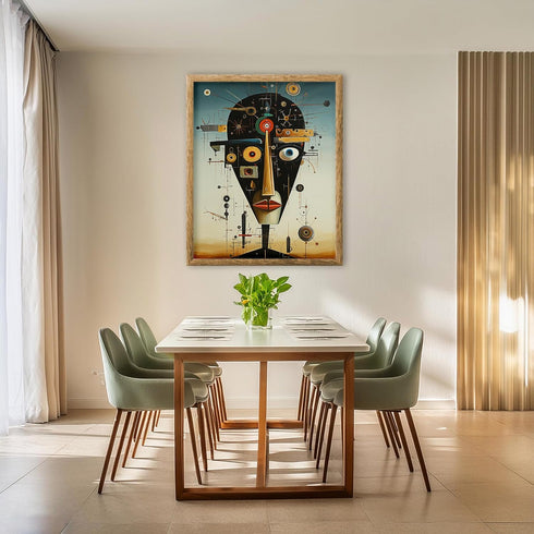 Posterizer 1 pcs-abstract futuristic steampunk head-Abstract & Modern Art-Fantasy & Fiction Art-Gift for Steampunk or Goth Fans-Decor for Home & O...