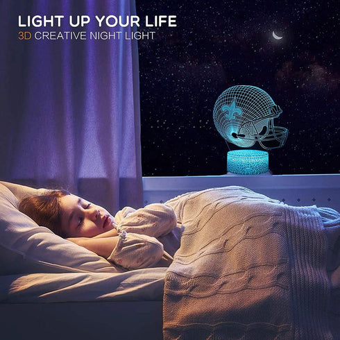 Helmet Shape Optical Illusion Smart 7 Colors Night Light Table Lamp Gifts for Saint, Men, Women, Kids, Boys, Teens...