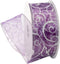 Morex Ribbon 7416.60/50-610 Swirl 2.5" X 50 YD Nylon Sheer Curling Wired Glitter Ribbon, Purple/Silver, Holiday Ribbons for Crafts and Christmas D...