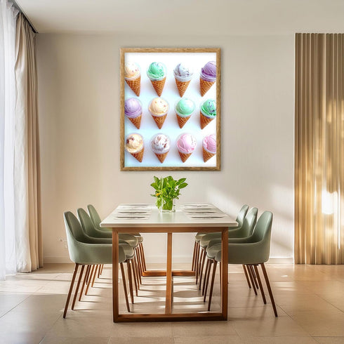 Posterizer 1 pcs-colorful pastel ice cream cones minimal poster 3-Kitchen & Bar Art-Gift for Men Women Teens- Art for Cafe, Restaurant, Coffee Bar...