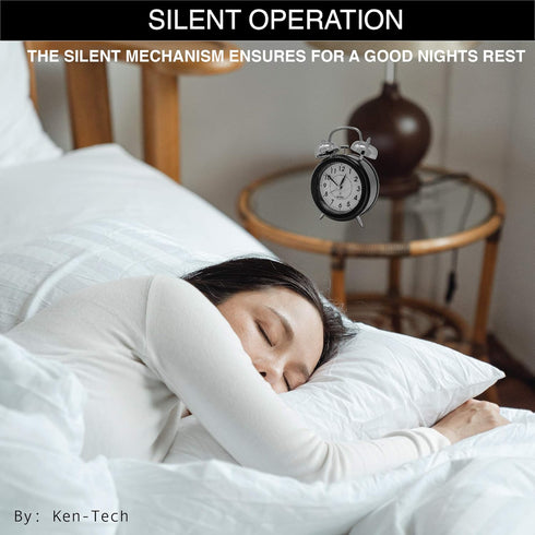 Sonnet SONNET-T-4678 Twin Bell Alarm Clock - Very Loud for Heavy Sleepers and Hearing Impaired - Battery Operated Blue Backlight - for Teens and S...