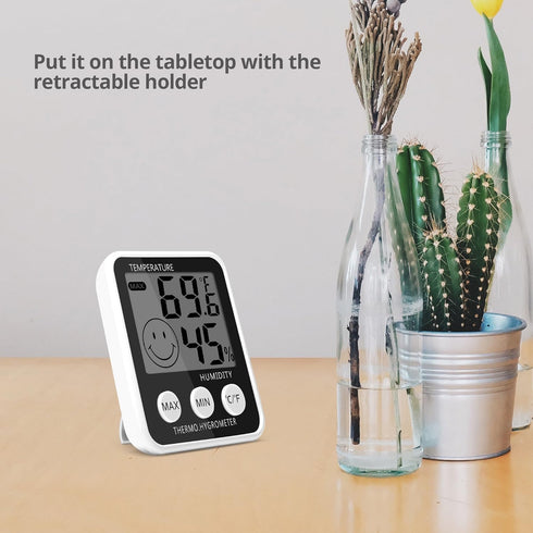 TiToeKi Digital Hygrometer Indoor Thermometer Humidity Monitor Gauge 2-in-1 Monitor? for Room Greenhouse Office Hotel