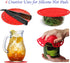 Silicone Hot Pads (Set of 4) - 6 in 1 Multi-Purpose Kitchen Tool, Pot Holder, Splatter Guard, Microwave Cover, Jar Opener, Decorative Trivet, Red,...