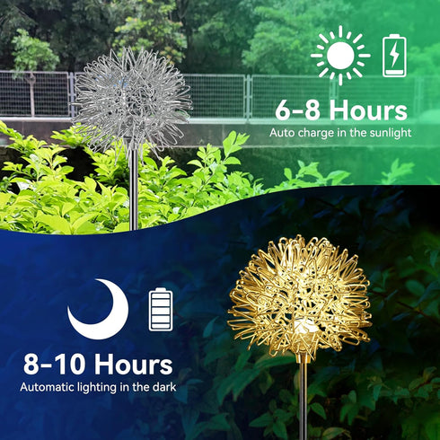 Solar Garden Lights Outdoor-2 Pack Outdoor Decorative Garden Lights, Waterproof Solar Outdoor Lights Auto ON/Off Solar Lights for Garden Gifts for...