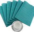 Vinyl Placemats Washable Table Mats Easy to Clean Woven Placemats for Kitchen Dining Table Set of 4 (Turquoise)...